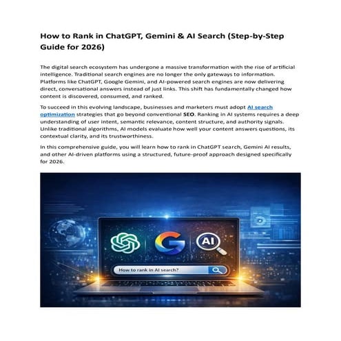 Mastering AI Search Ranking: How to Rank in ChatGPT, Gemini & AI Search ...