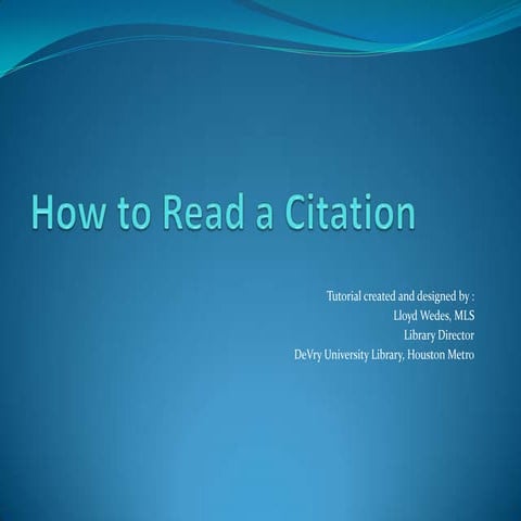 How to read an APA citation 