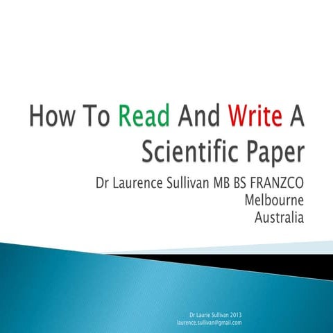 How to read and write a scientific paper