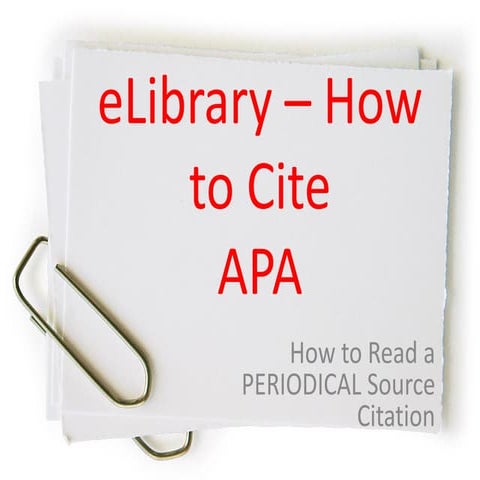 How to read an e library citation