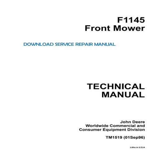 How to read excavator hydraulic schematics John deere f1145 front mower.pdf