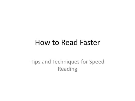 Reading efficiently | PPT