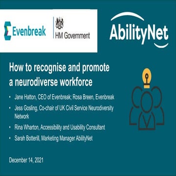 How to recognise and promote a neurodiverse workforce