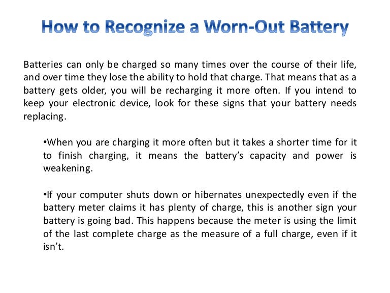 How to Recognize a WornOut Battery