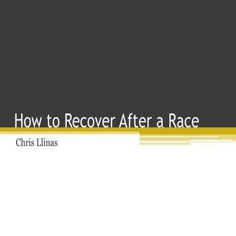 Andres Manuel Olivares Miranda | How to Recover From a Cycling Race | PDF