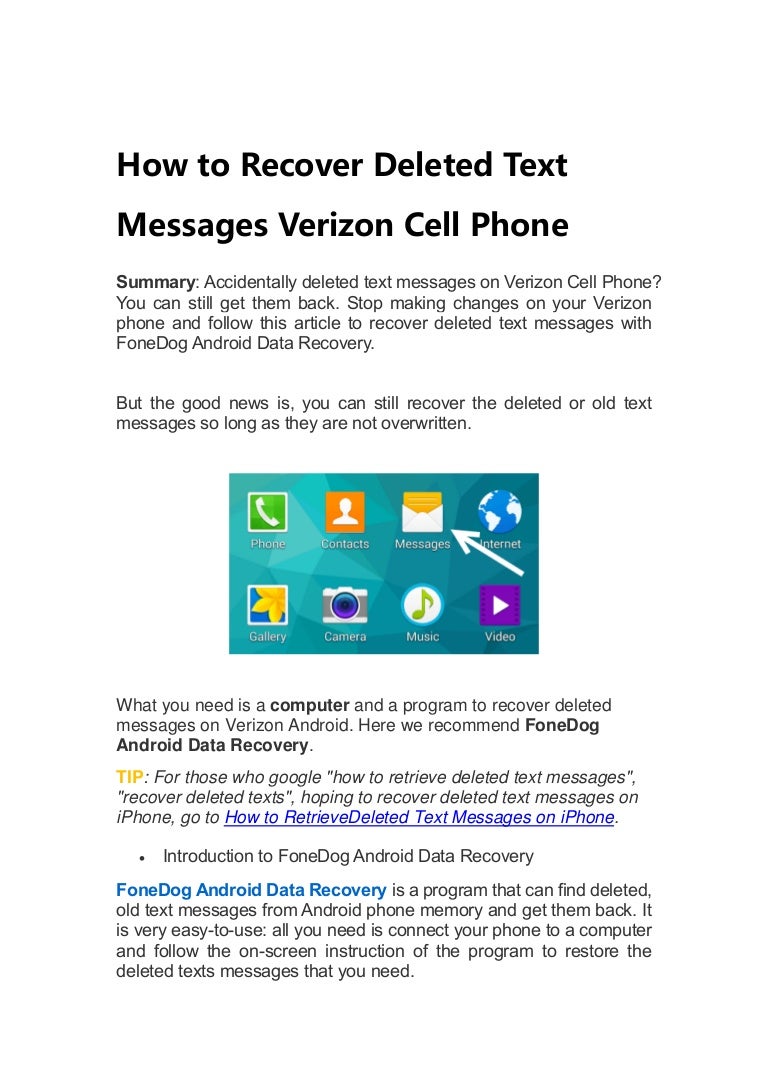 How to recover deleted text messages verizon cell phone