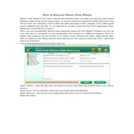 How to recover music from i phone