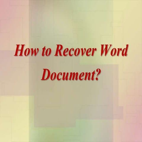 How to Recover Word Document