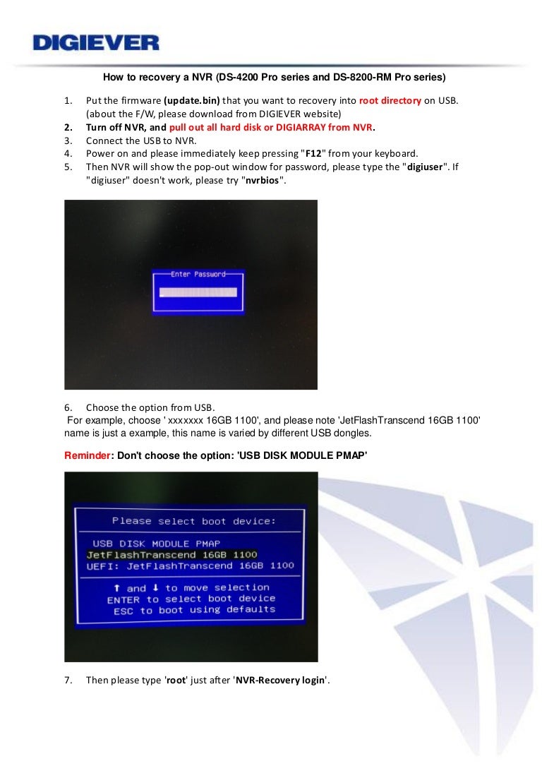 How To Recovery A Nvr Ds 4200 Pro Series And Ds 8200 Rm Pro Series