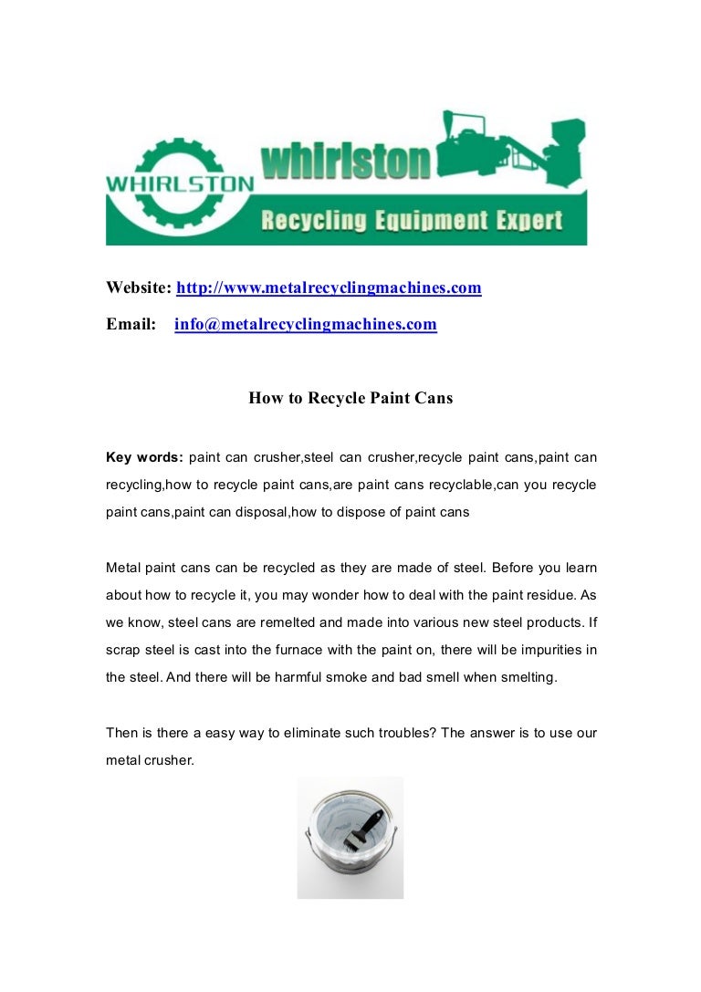 How to Recycle Paint Cans