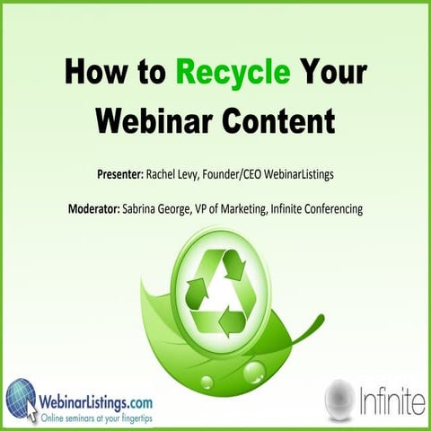 How to recycle your webinar content