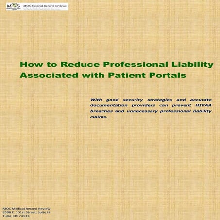 How to reduce professional liability associated with patient portals