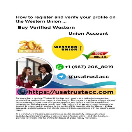 How to register and verify your profile on the Western Union ....docx