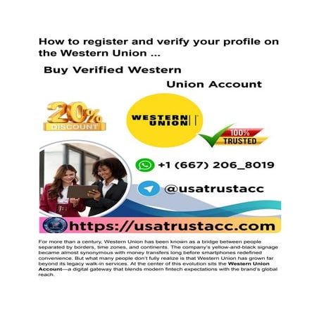 How to register and verify your profile on the Western Union ....pdf