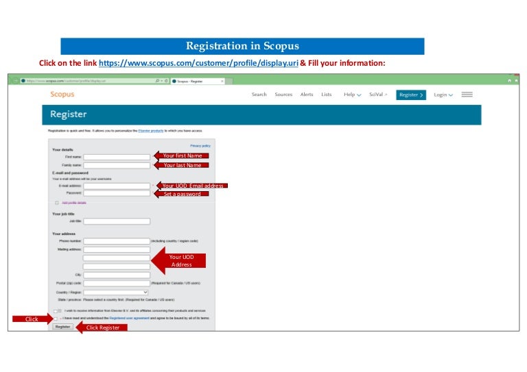 How to register in Scopus