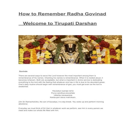How to remember radha govinad
