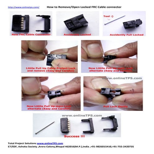 How to remove open locked frc cable connector | PDF