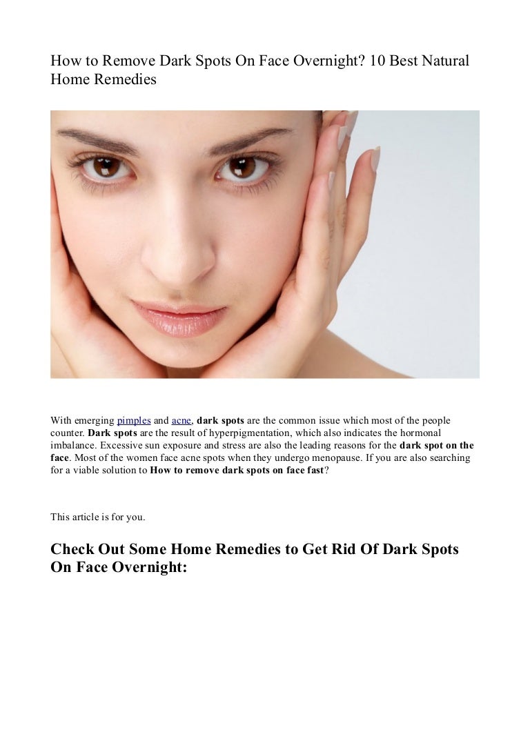 natural way to remove dark spots
