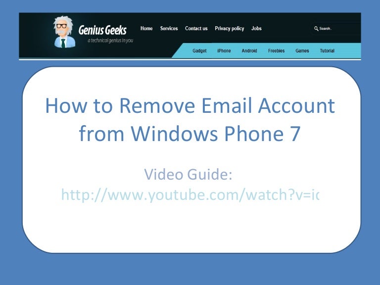 How to remove email account from windows phone