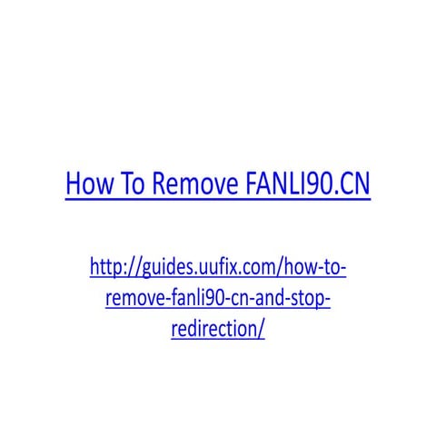 How to remove fanli90.cn