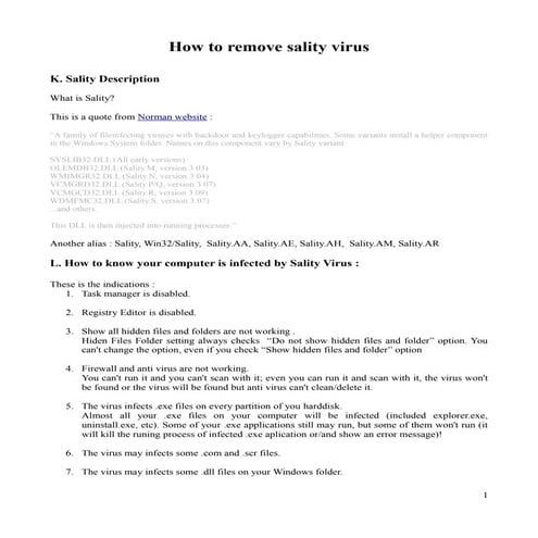 How to remove_sality