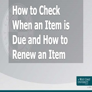 How to renew an item