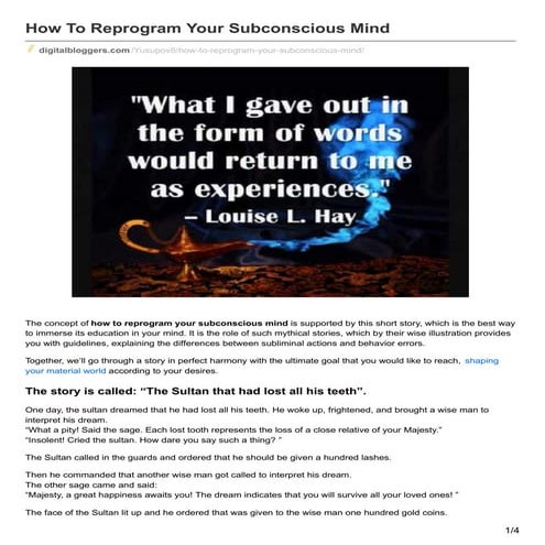 How to reprogram your subconscious mind