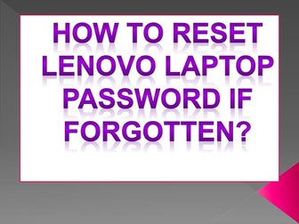 How to reset lenovo password