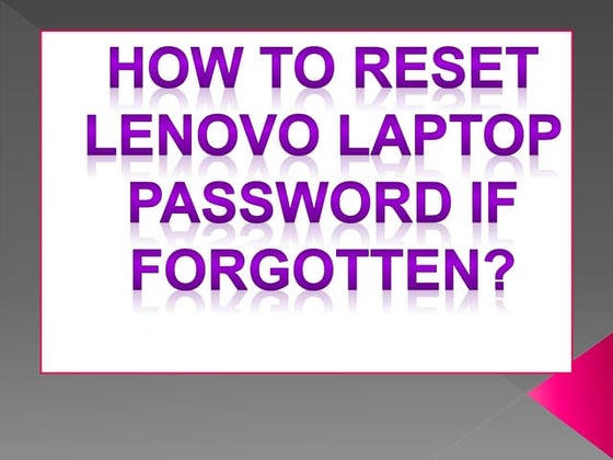 How to reset lenovo password