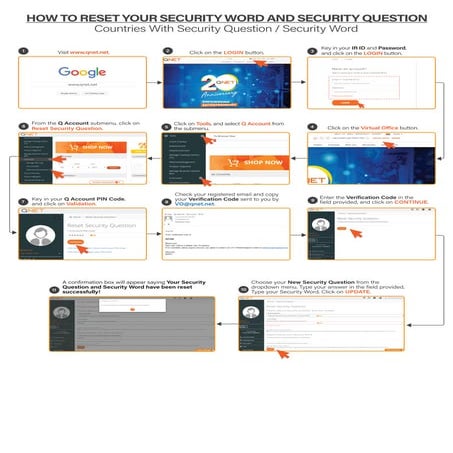 How to reset your security word and security question - countries with securi...