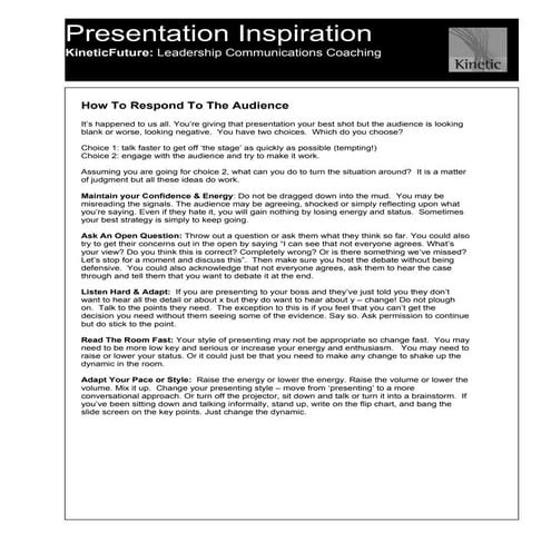 How To Respond To The Audience