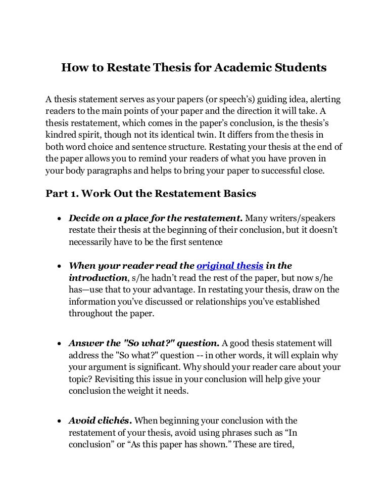 How To Restate Thesis For Academic Students Delhi, Chandigarh, India …