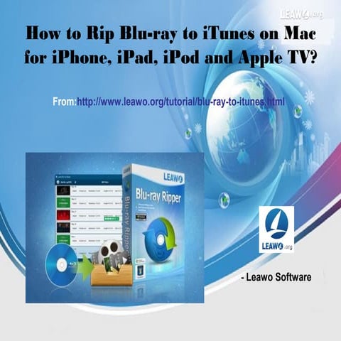 How to rip blu ray to i tunes on mac for iphone, ipad, ipod and apple tv
