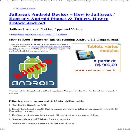 How to root phones or tablets running android 2.3 gingerbread    jailbreak android devices – how to jailbreak _ root any androi