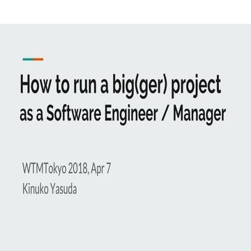How to run a big(ger) project as a SWE / Manager | PDF