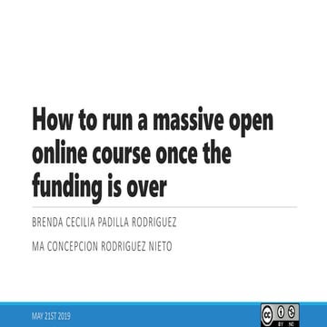 How to run a MOOC once the funding is over