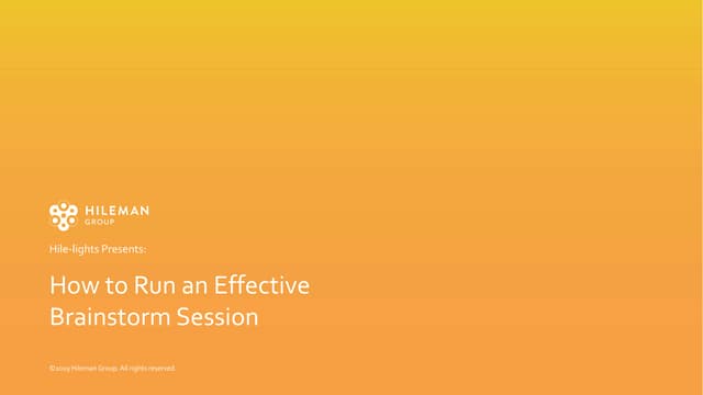 How to Run an Effective Brainstorm Session