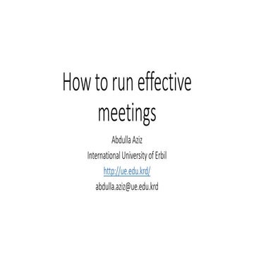 How to run effective meetings