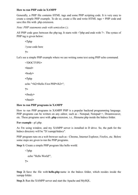 How to run PHP code in XAMPP.docx (1).pdf