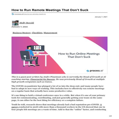 How to Run Remote Meetings That Don’t Suck 