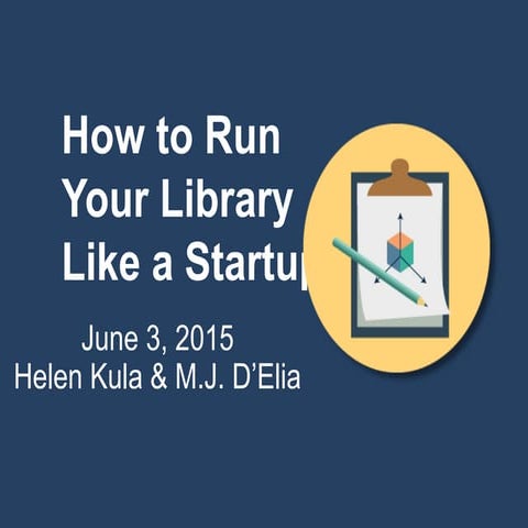 How to run your Library like a Startup