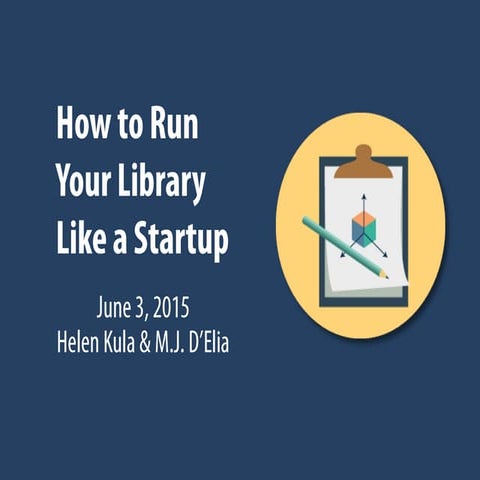 How to run your Library like a Startup