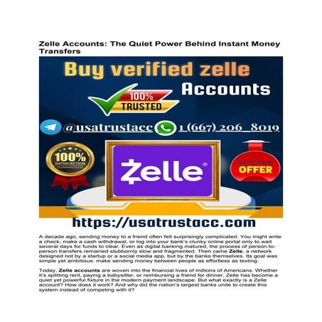 How to Safely Buy Verified Zelle Accounts Online - Fabble.docx