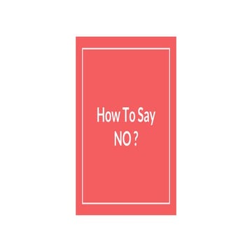 How to say no