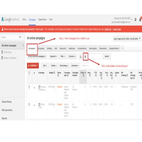 How to schedule google adwords reports