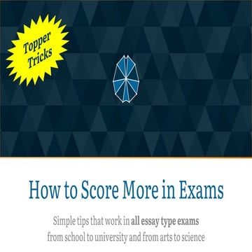 How to Score More in Subjective Type Exams of Your School or University