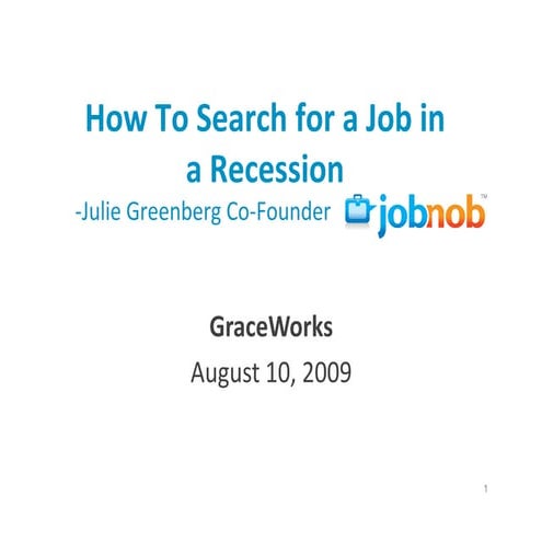 How To Search For A Job In A Recession