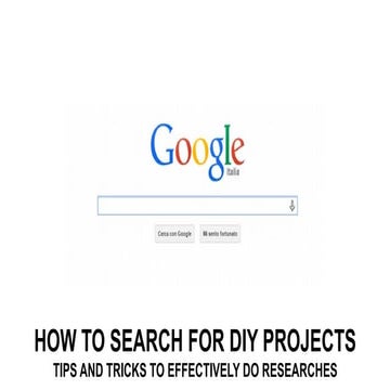 How to search for diy projects