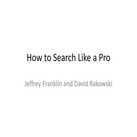 How to search like a pro