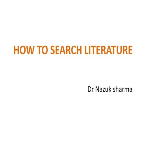 How to search literature
